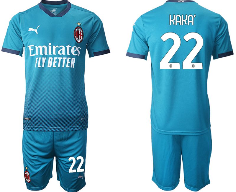 Men 2020-2021 club AC milan away #22 blue Soccer Jerseys->ac milan jersey->Soccer Club Jersey
